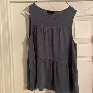 JCrew linen tiered top blue/gray color size small